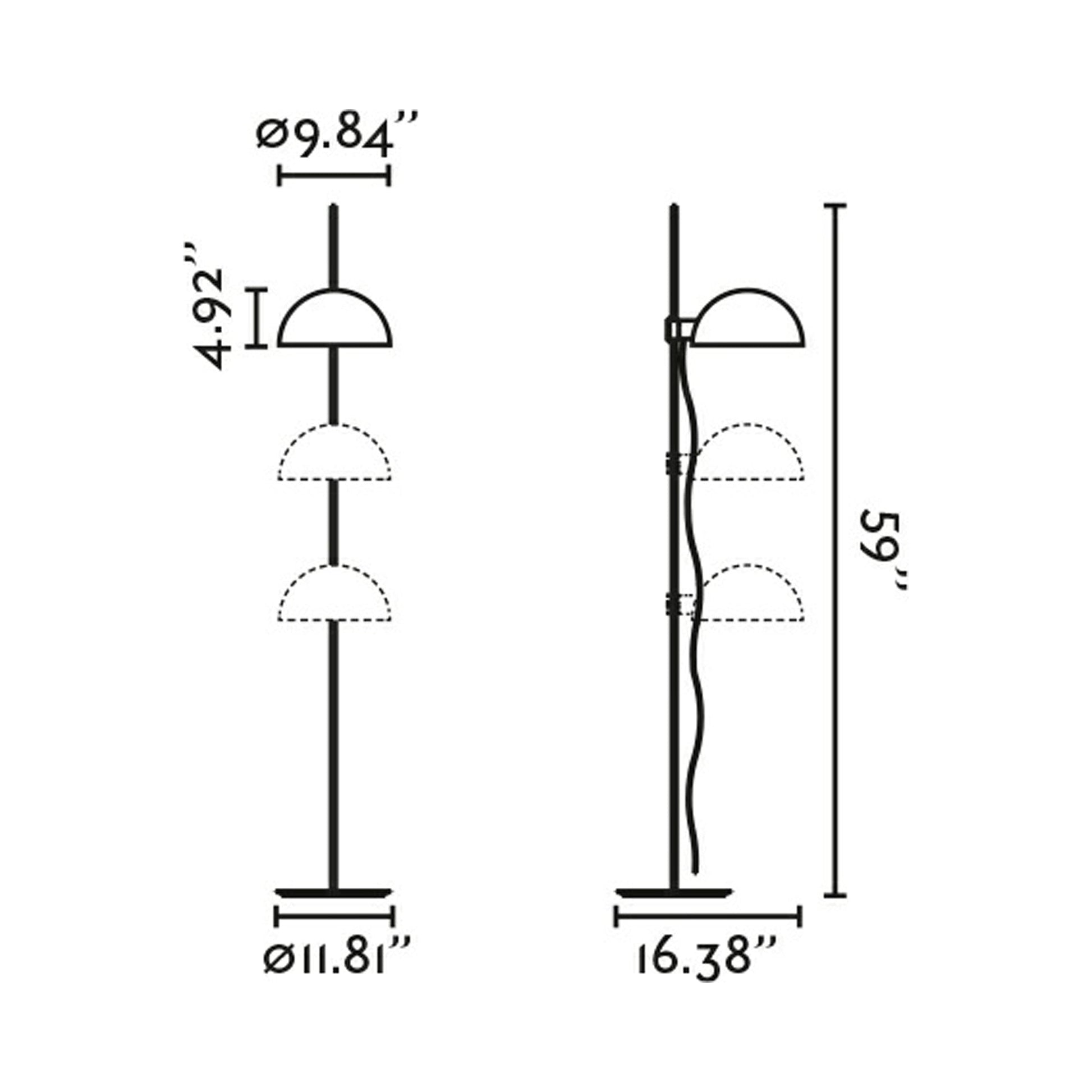 Dominica Floor Lamp - line drawing.
