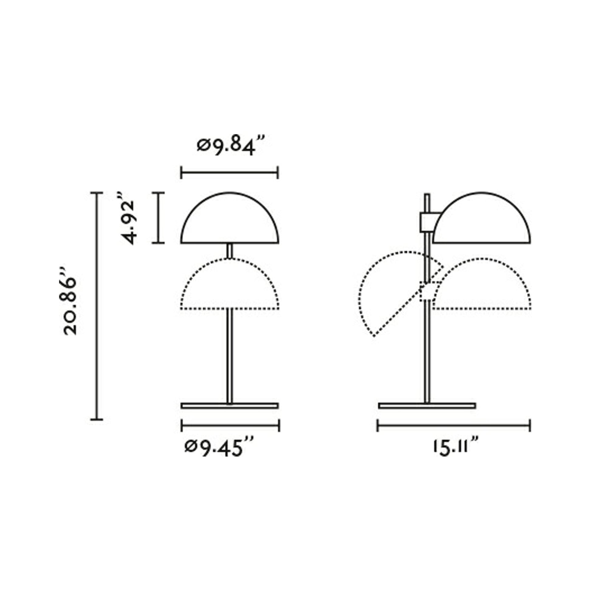 Dominica Table Lamp - line drawing.