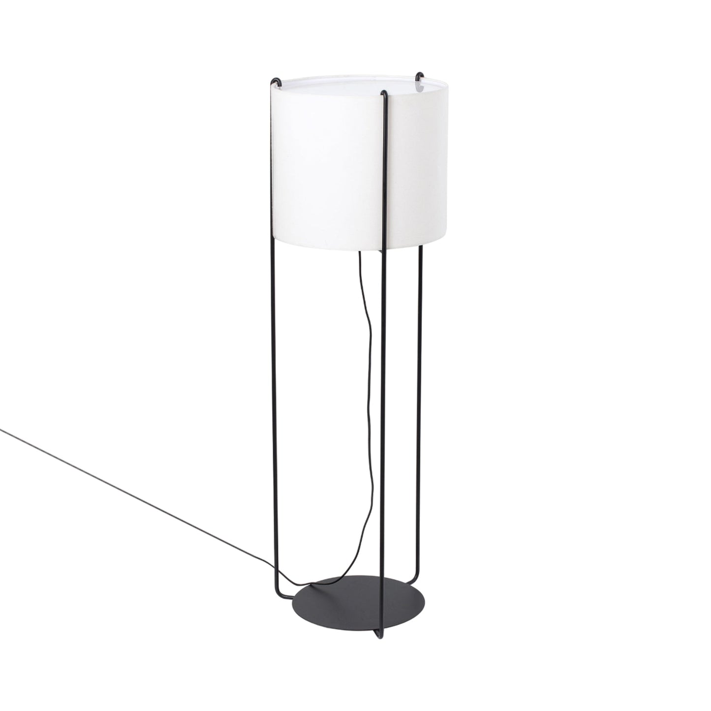 Drum Floor Lamp in Beige.