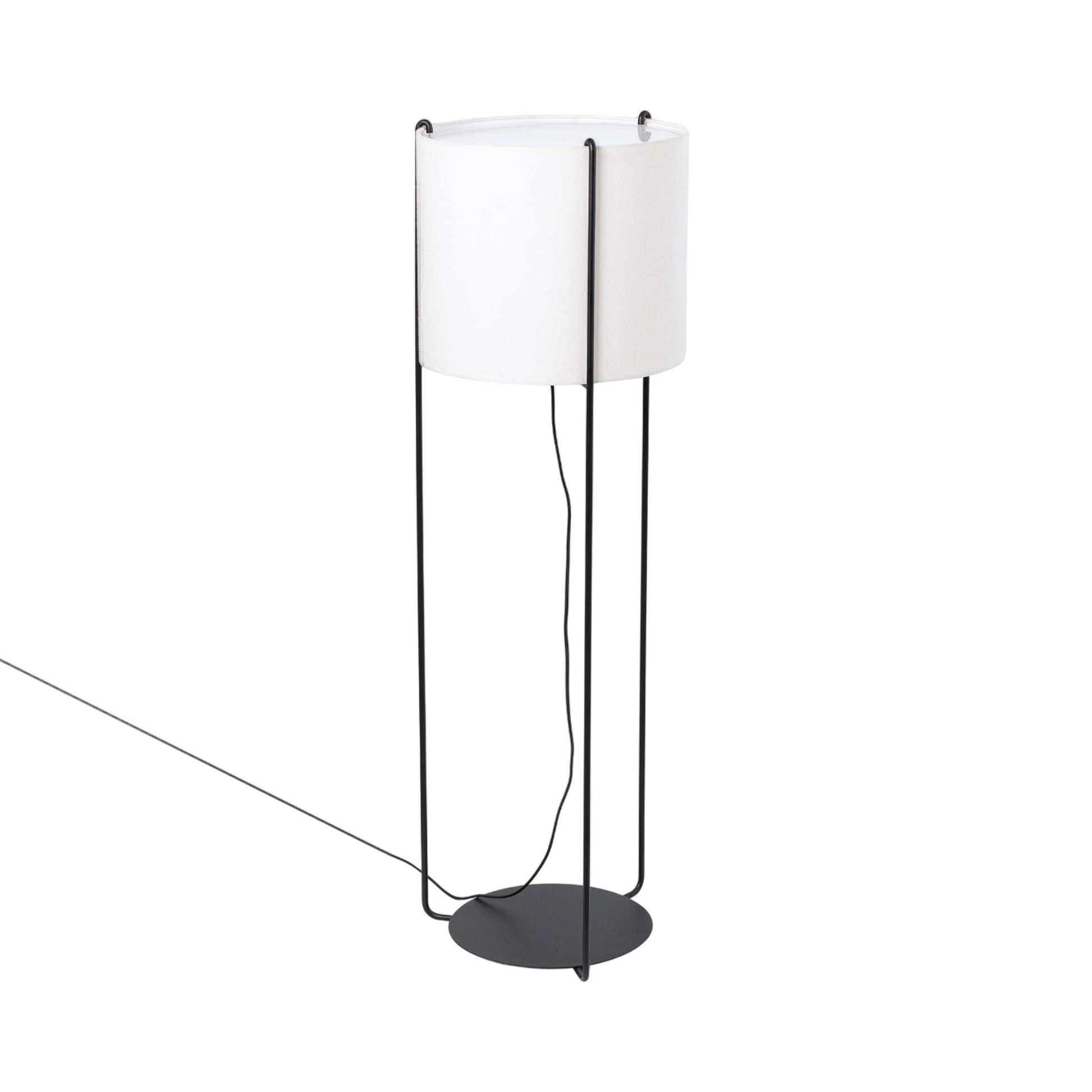 Drum Floor Lamp in Beige.