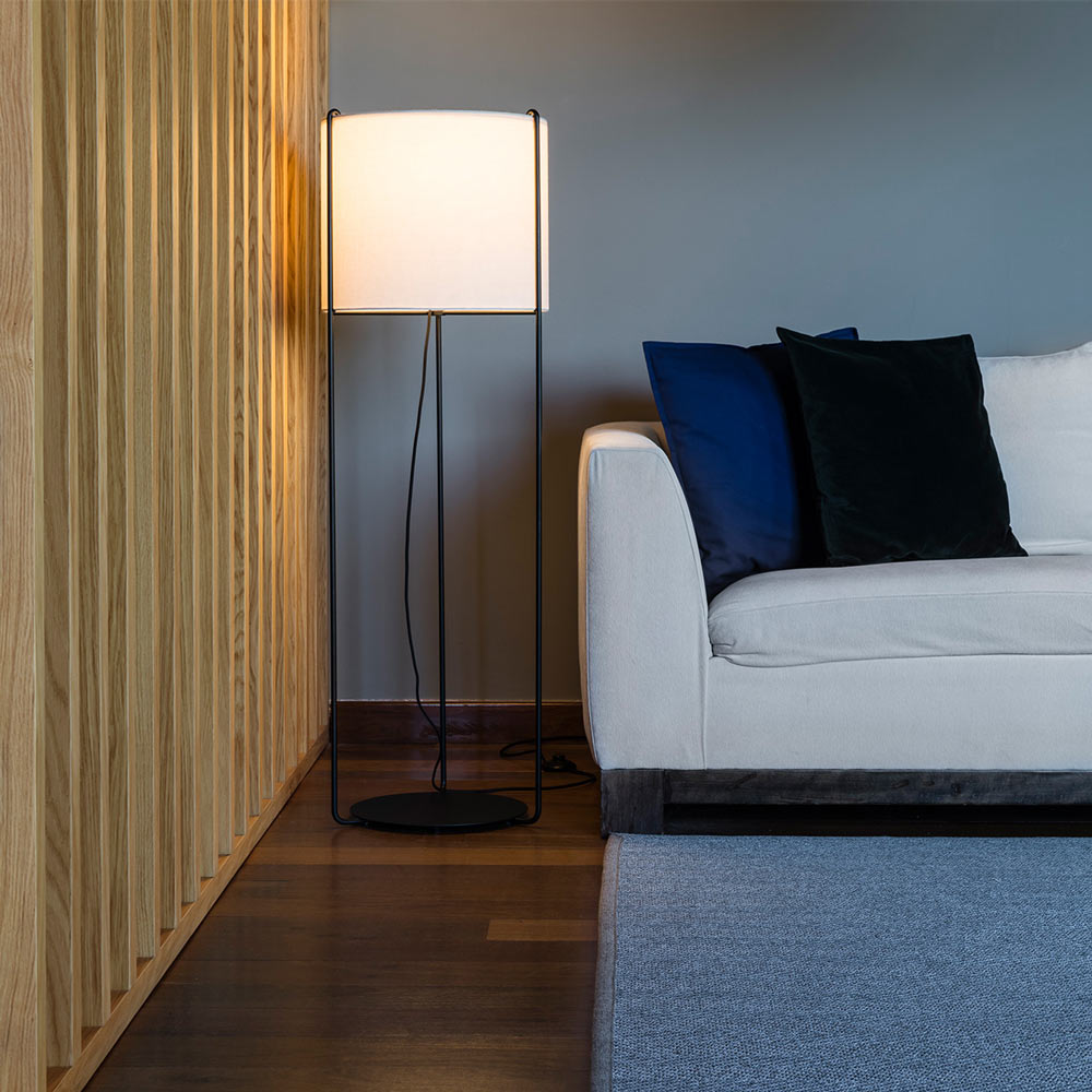 Drum Floor Lamp in living room.
