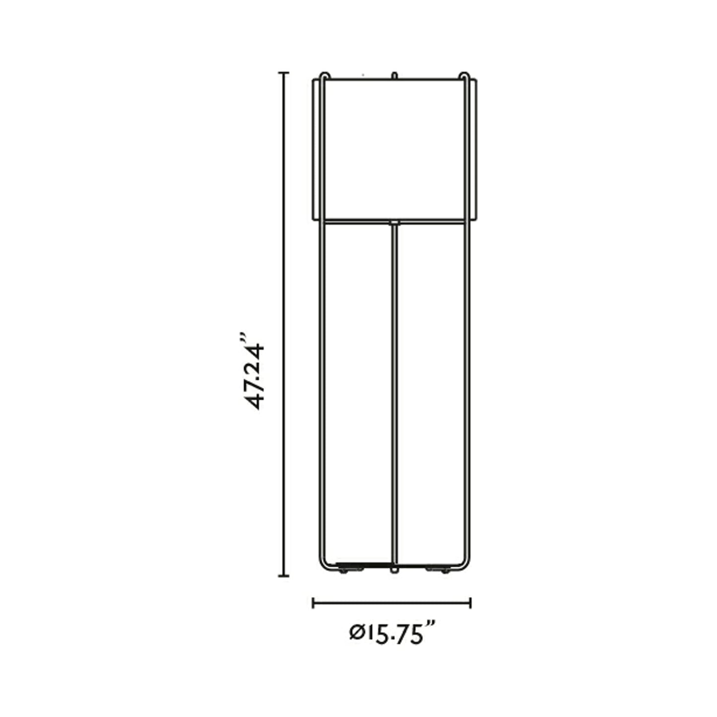 Drum Floor Lamp - line drawing.