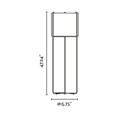 Drum Floor Lamp - line drawing.