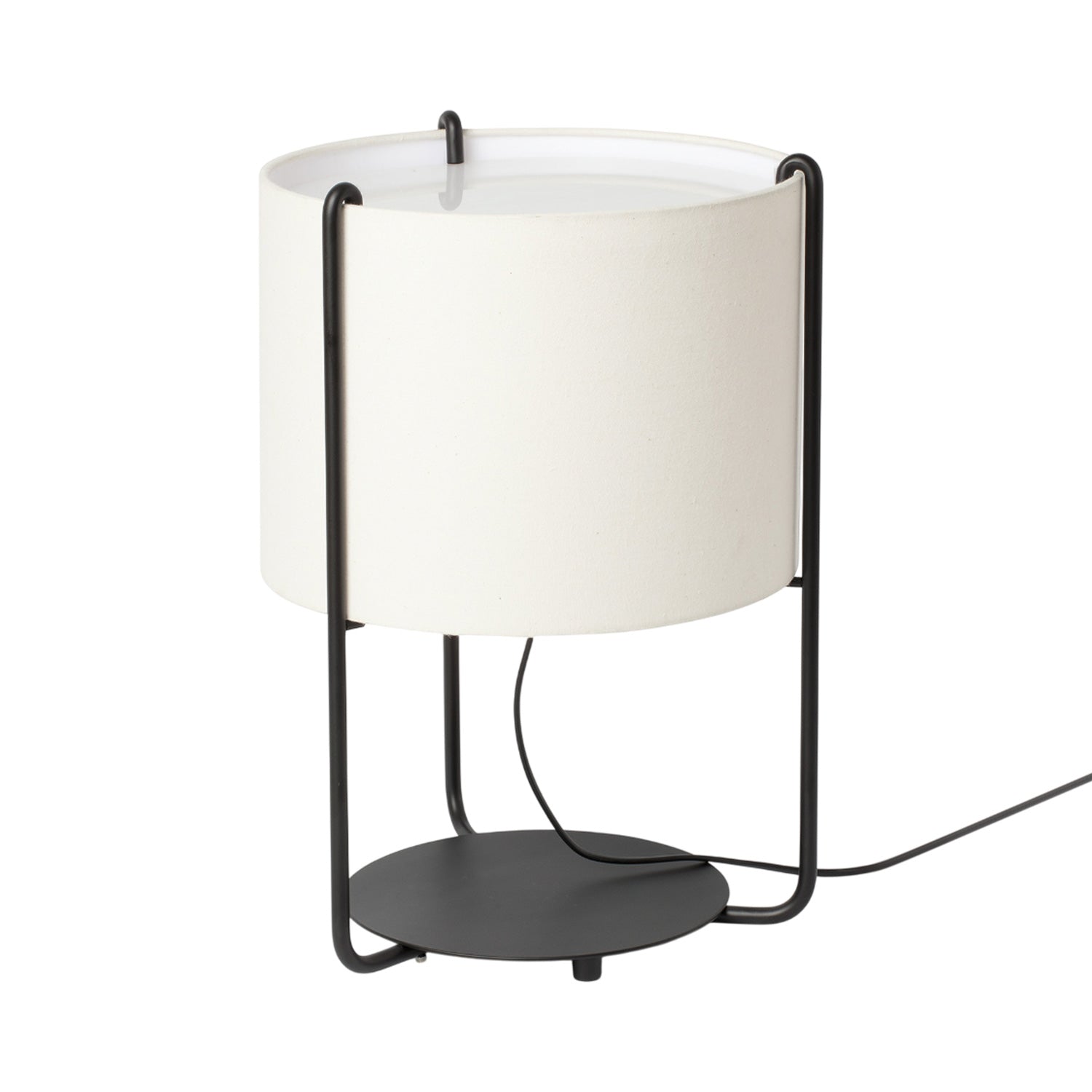 Drum Table Lamp in Beige.