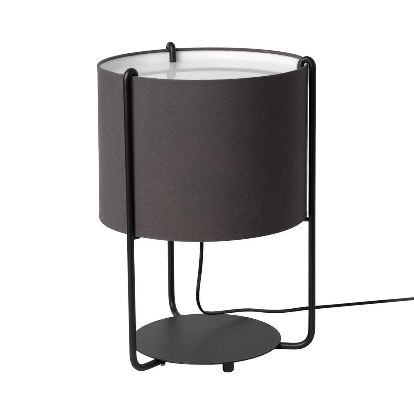 Drum Table Lamp in Dark Grey.