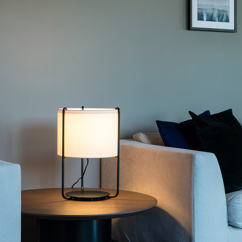 Drum Table Lamp in living room.