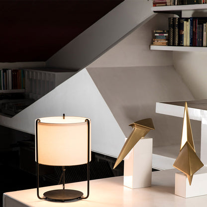Drum Table Lamp in living room.