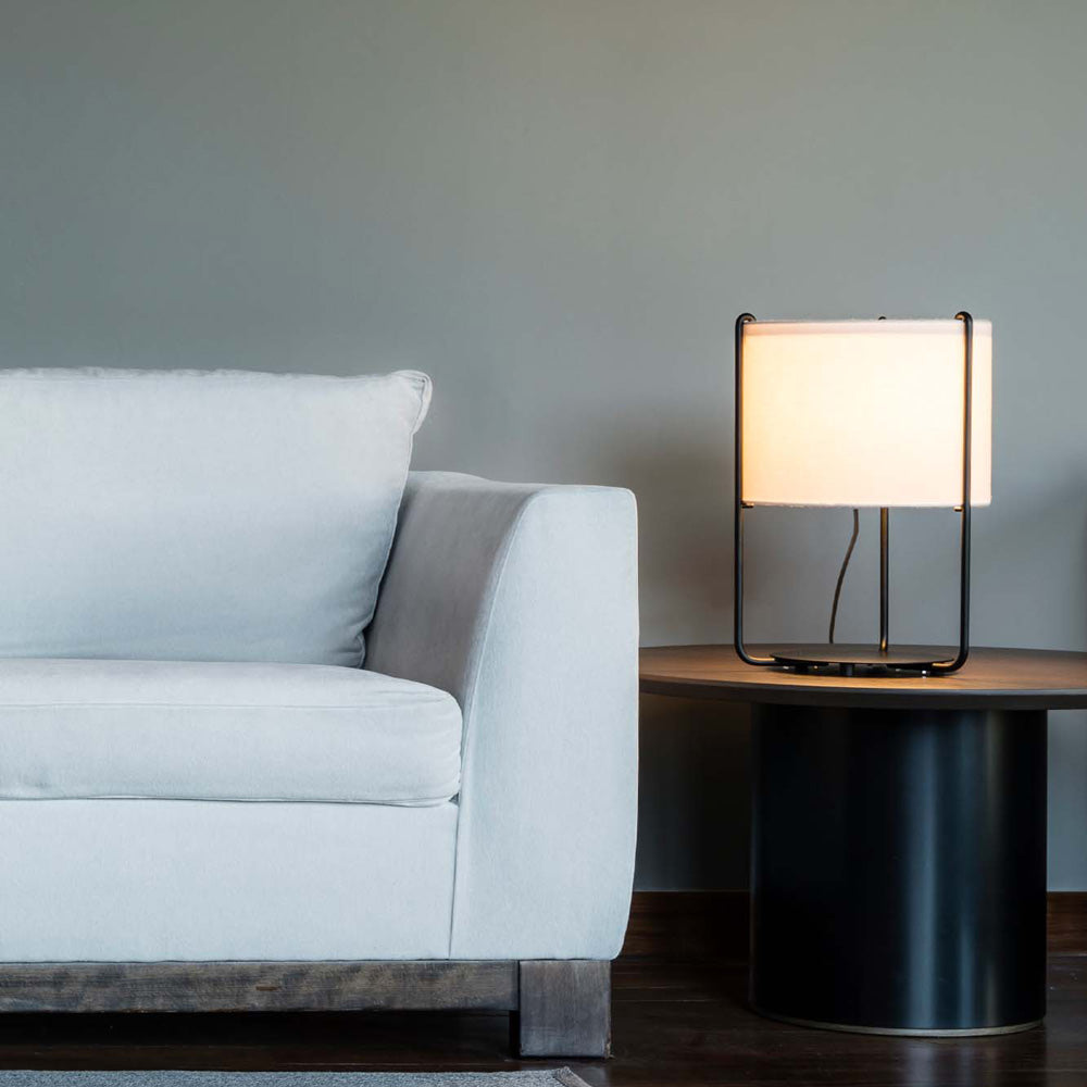 Drum Table Lamp in living room.