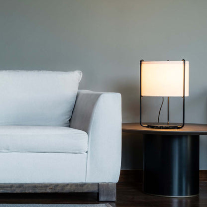Drum Table Lamp in living room.