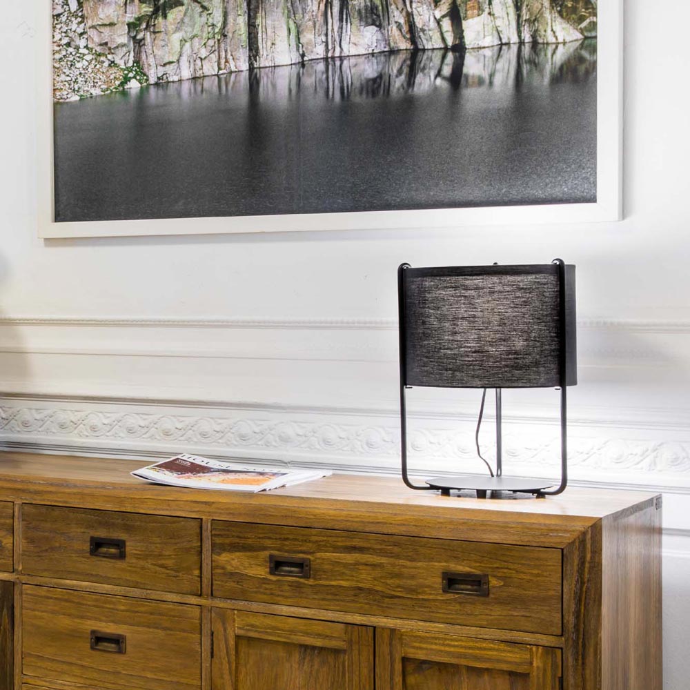 Drum Table Lamp in living room.