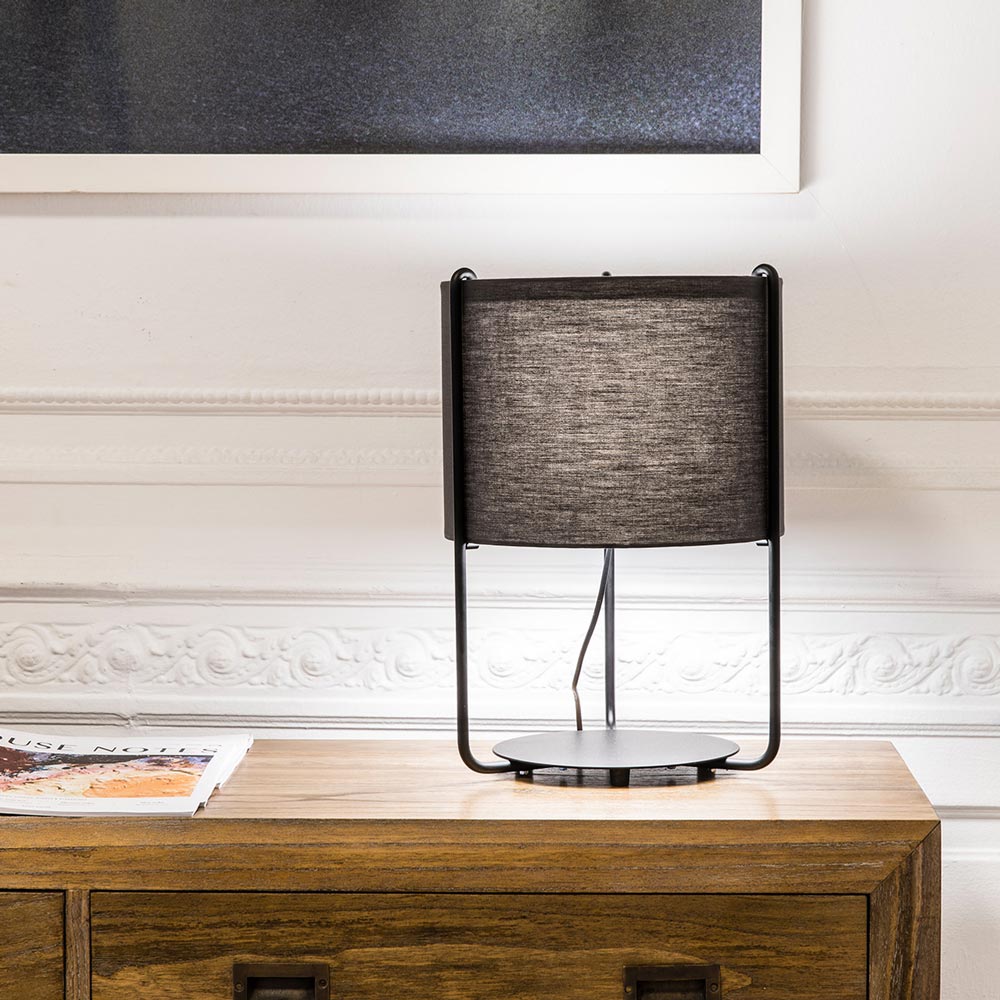 Drum Table Lamp in living room.