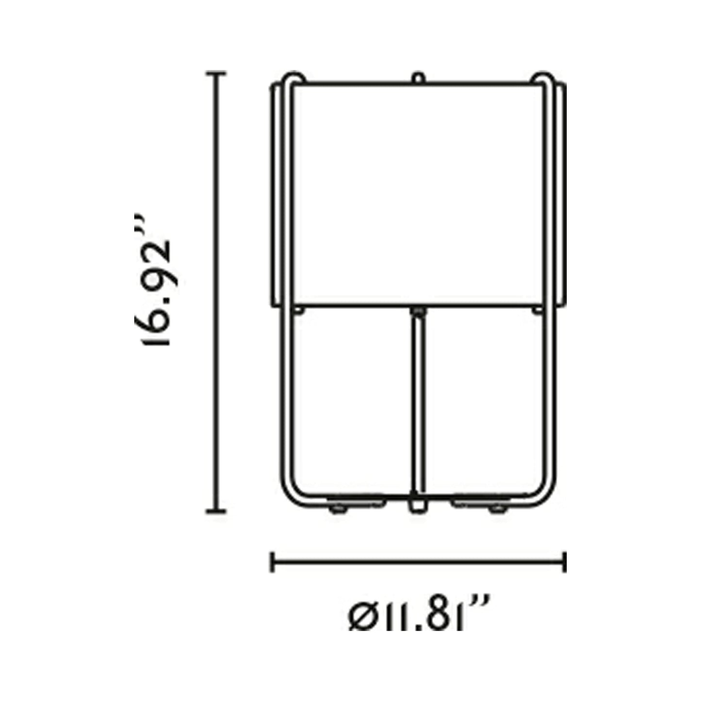 Drum Table Lamp - line drawing.