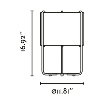 Drum Table Lamp - line drawing.