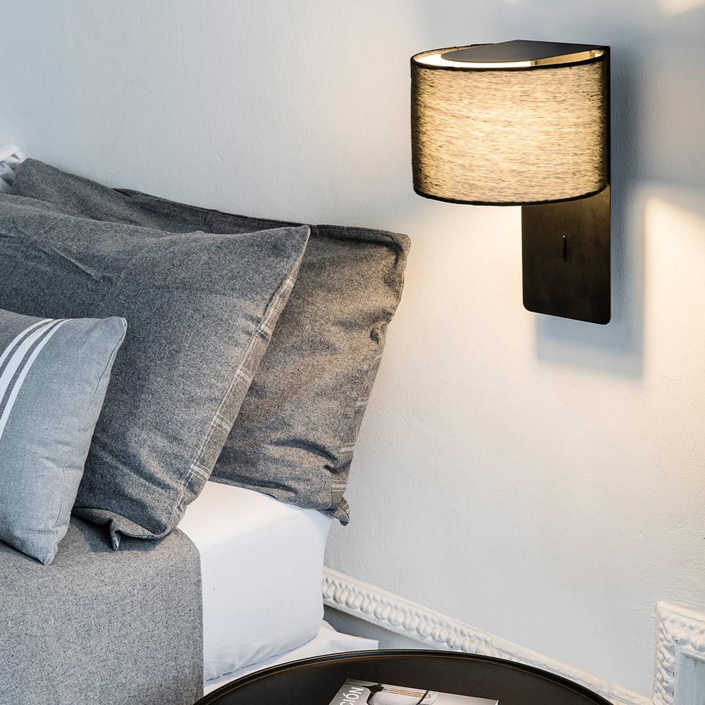 Fold Wall Light in bedroom.