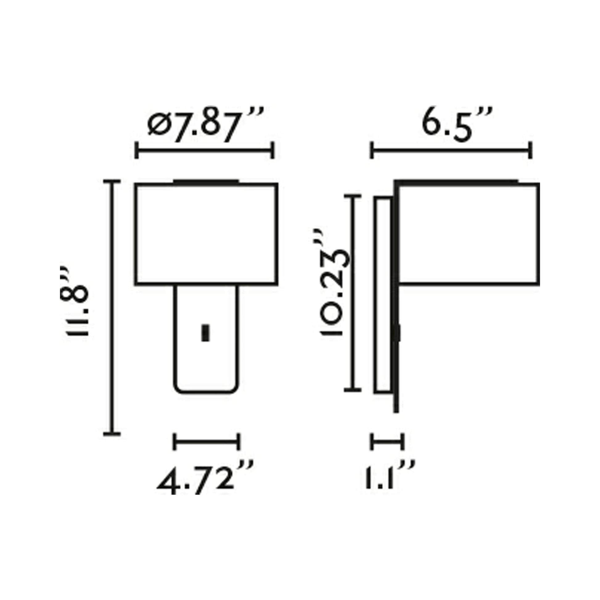 Fold Wall Light - line drawing.