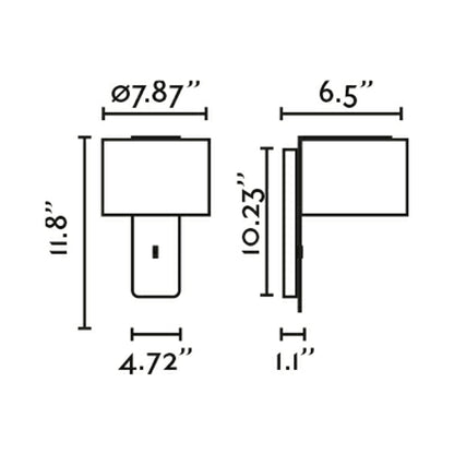 Fold Wall Light - line drawing.