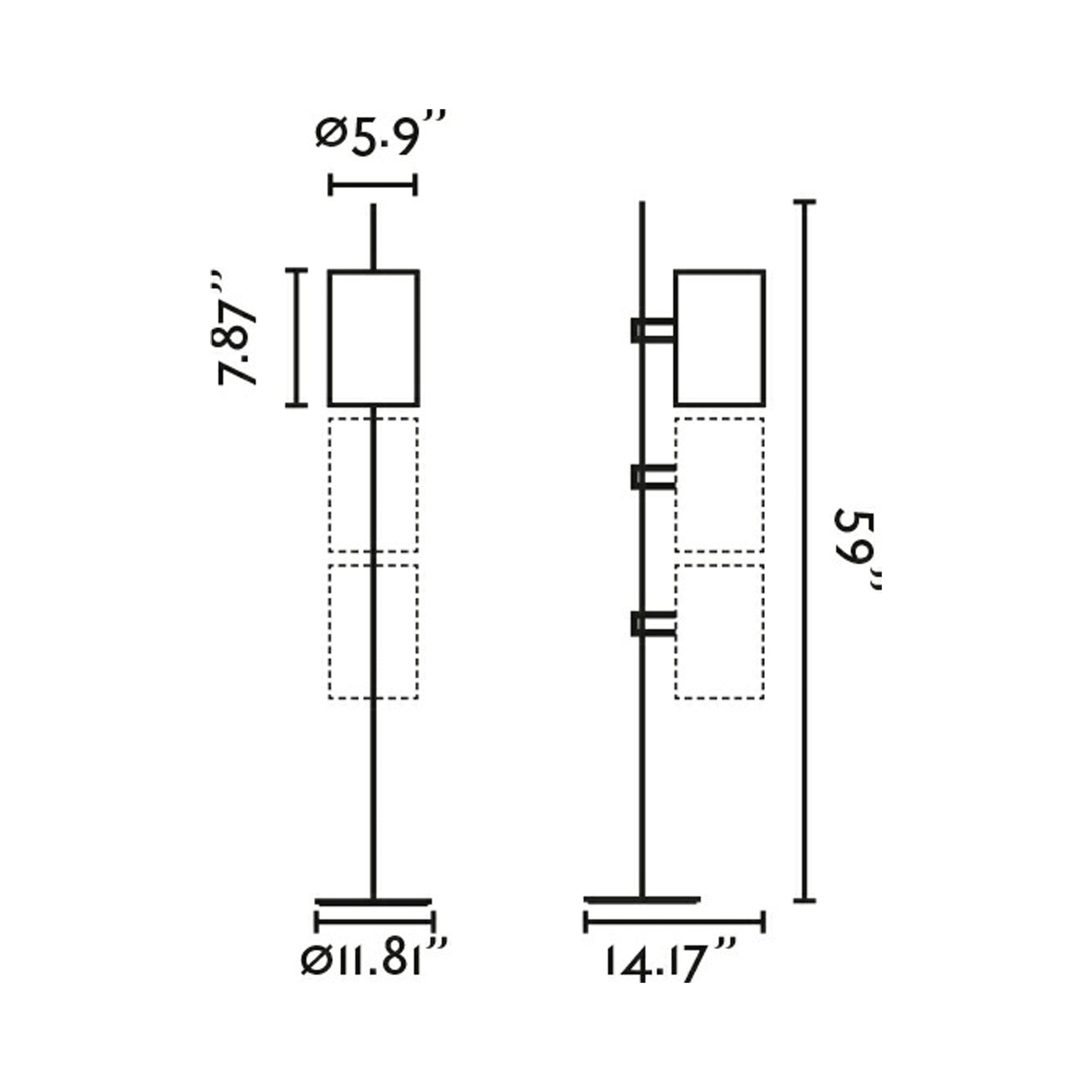 Guadalupe Floor Lamp - line drawing.