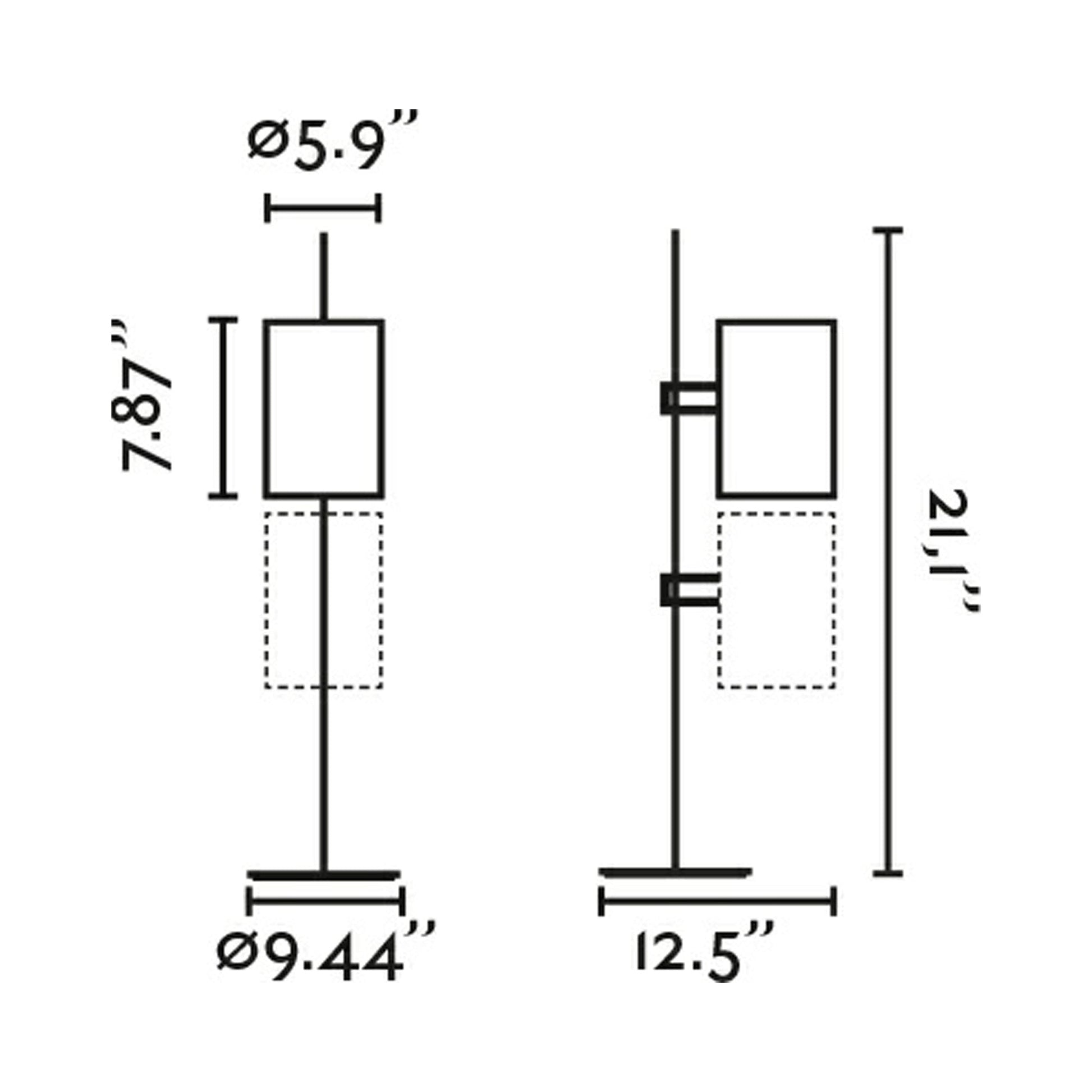 Guadalupe Table Lamp - line drawing.