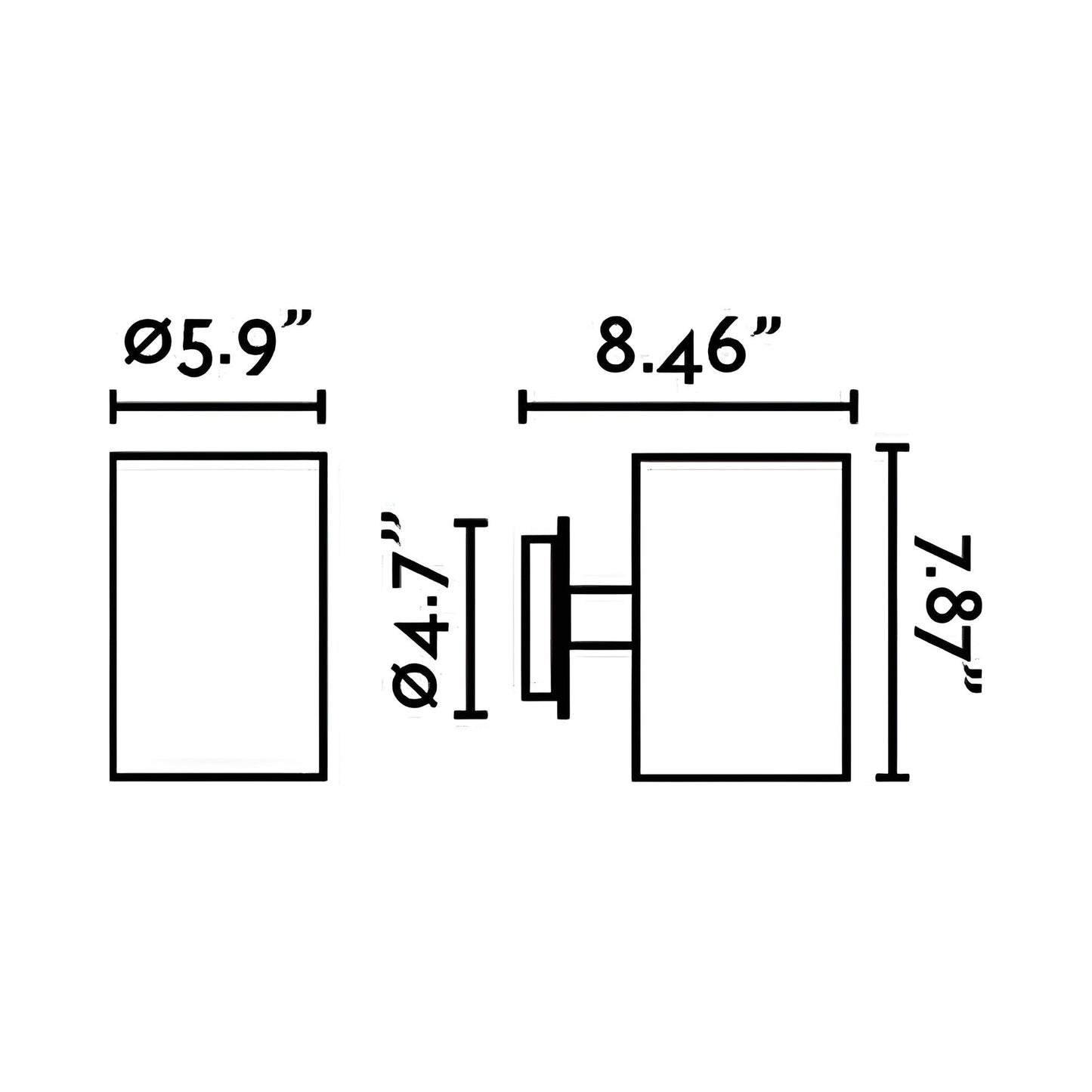 Guadalupe Wall Light - line drawing.