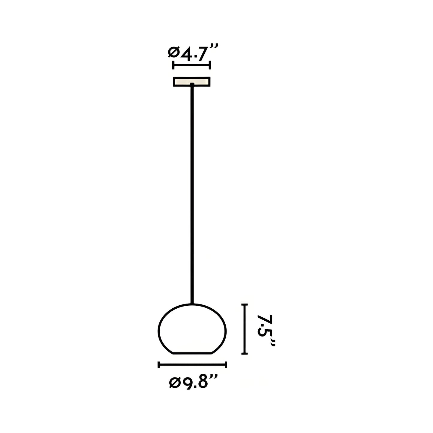 Haka Pendant Light - line drawing.