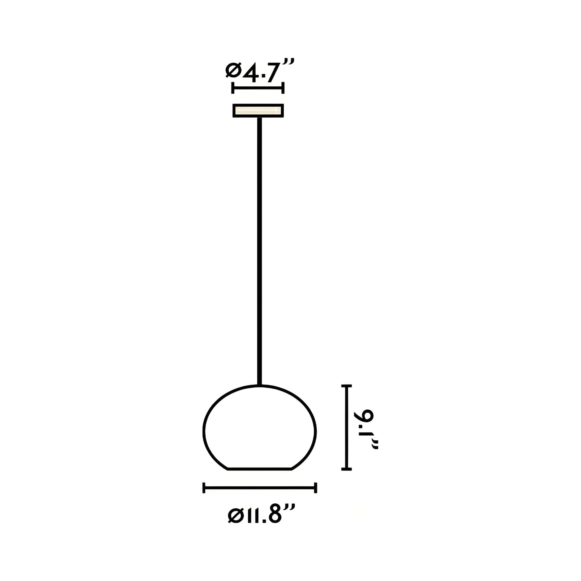 Haka Pendant Light - line drawing.