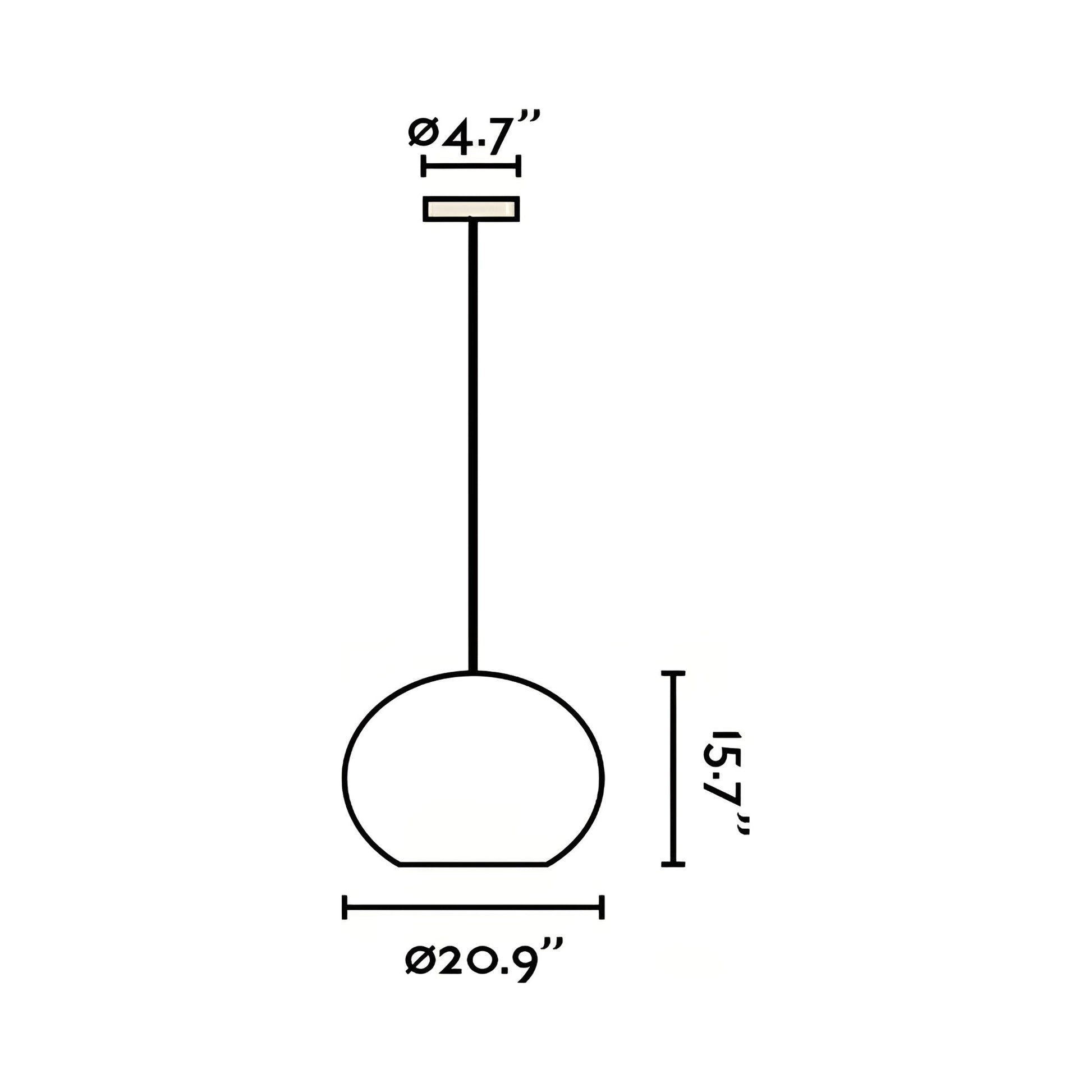 Haka Pendant Light - line drawing.