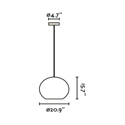 Haka Pendant Light - line drawing.