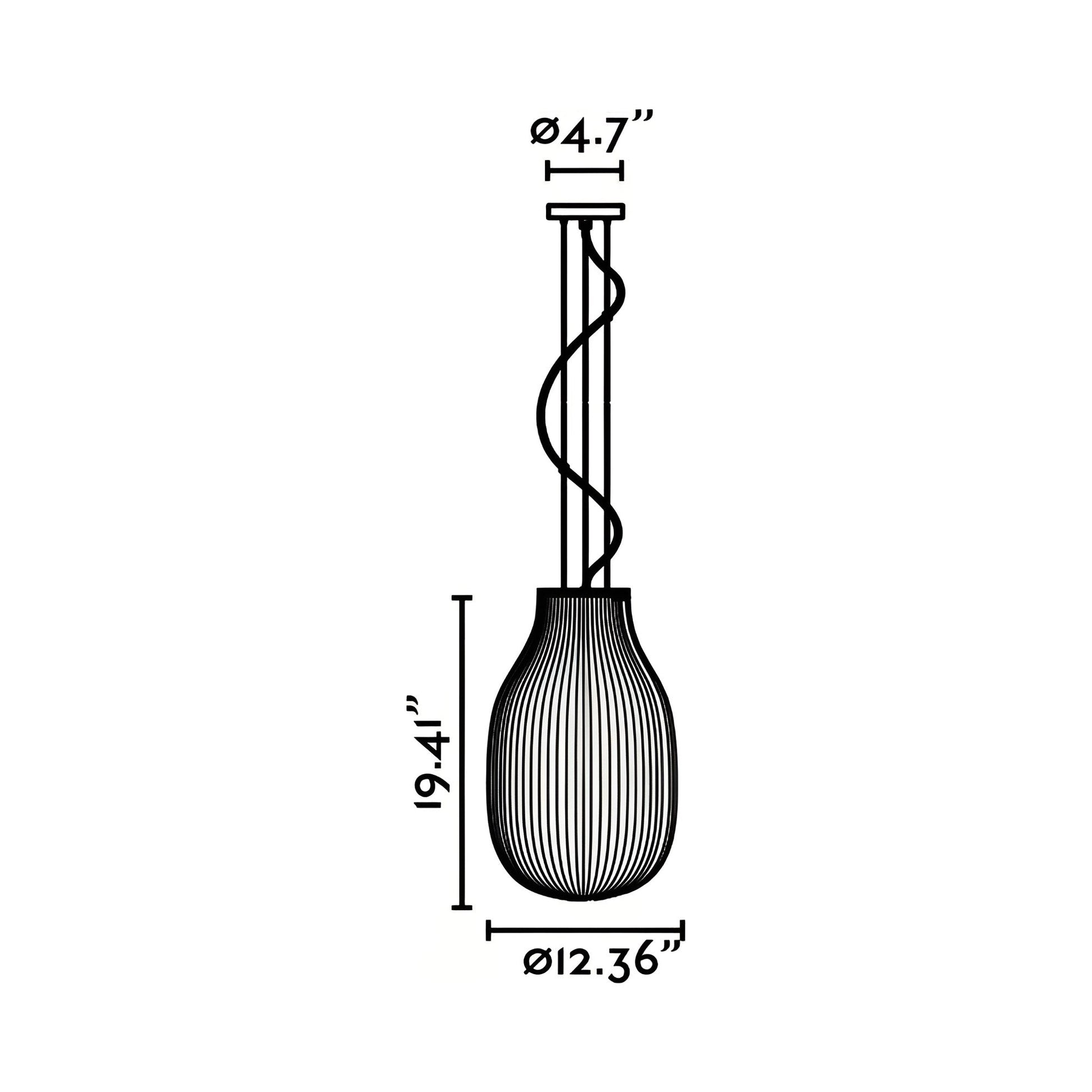Isabelle Pendant Light - line drawing.