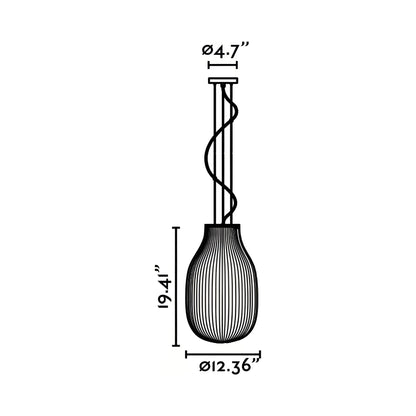 Isabelle Pendant Light - line drawing.