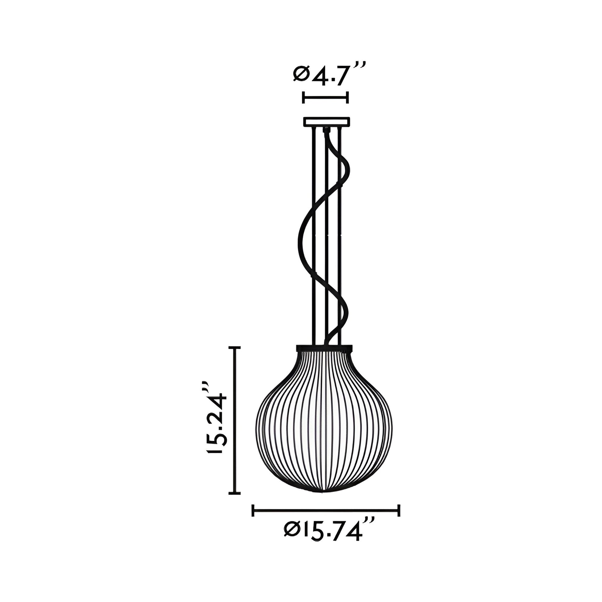 Isabelle Pendant Light - line drawing.