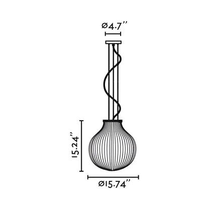 Isabelle Pendant Light - line drawing.