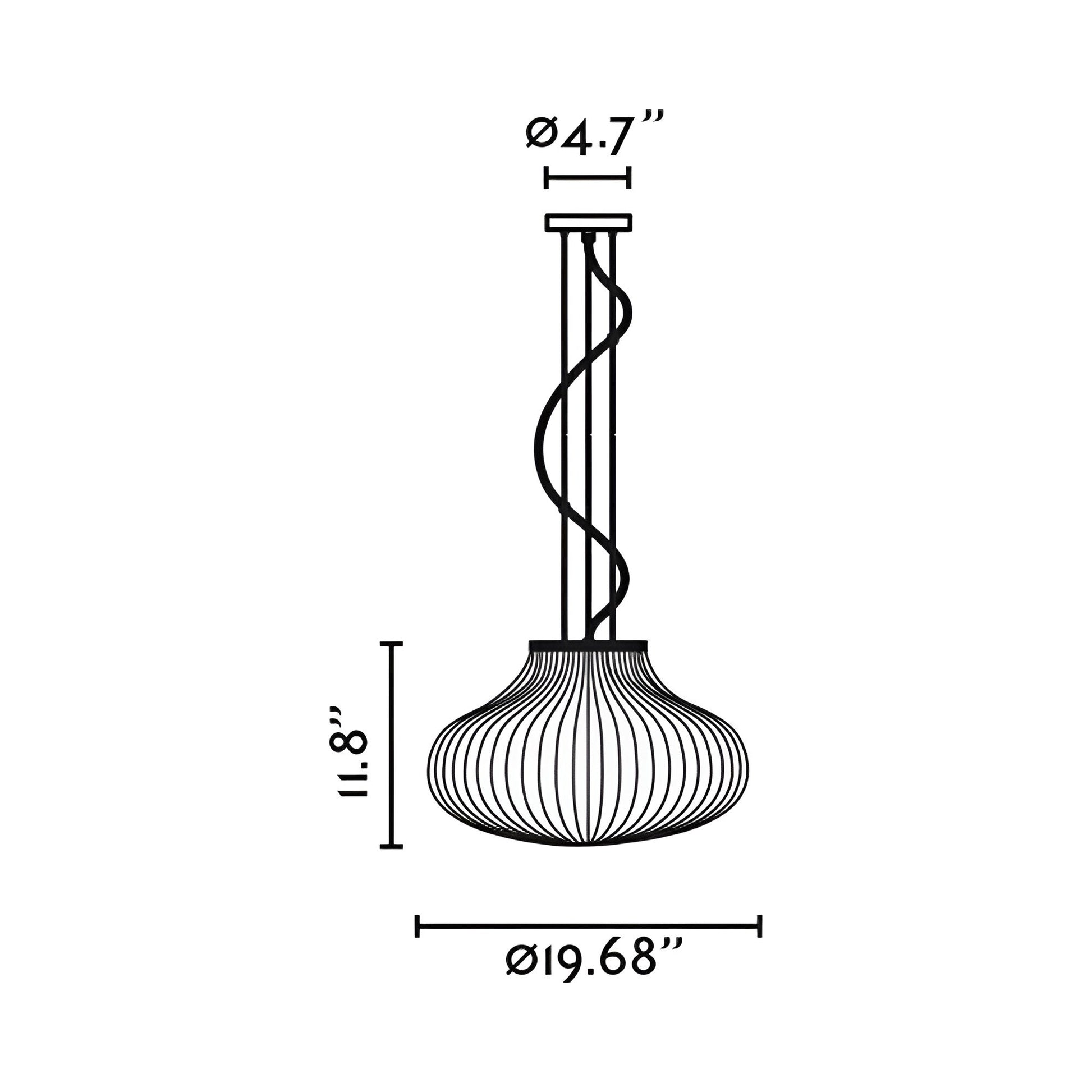 Isabelle Pendant Light - line drawing.