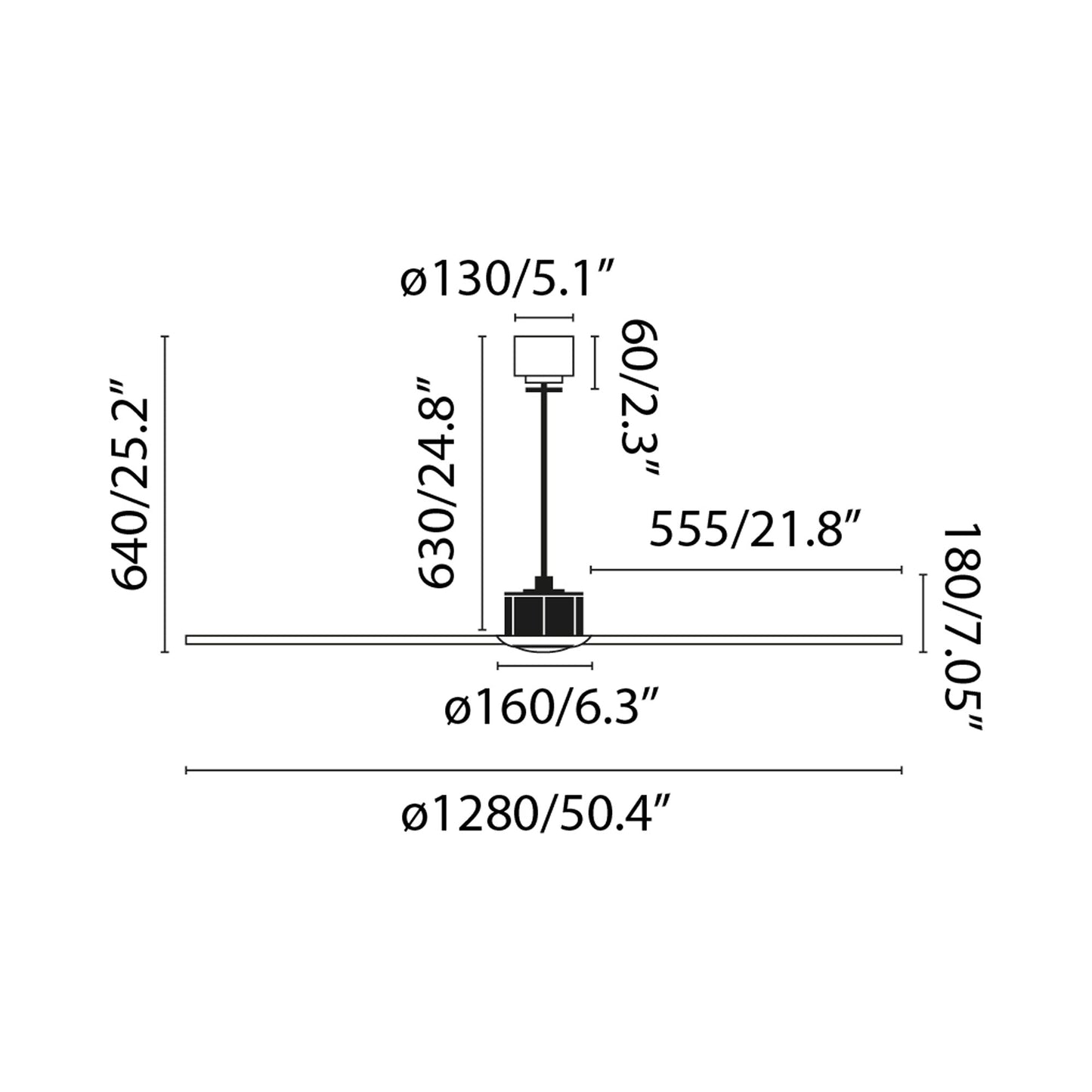 Just Ceiling Fan - line drawing.