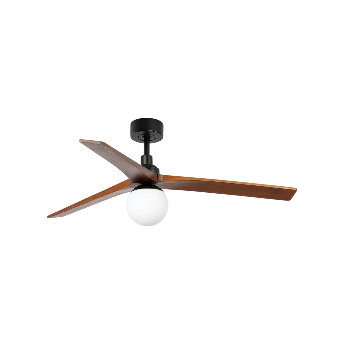 Klim Ceiling Fan in Matt Black/Dark Walnut (Medium/With Light).