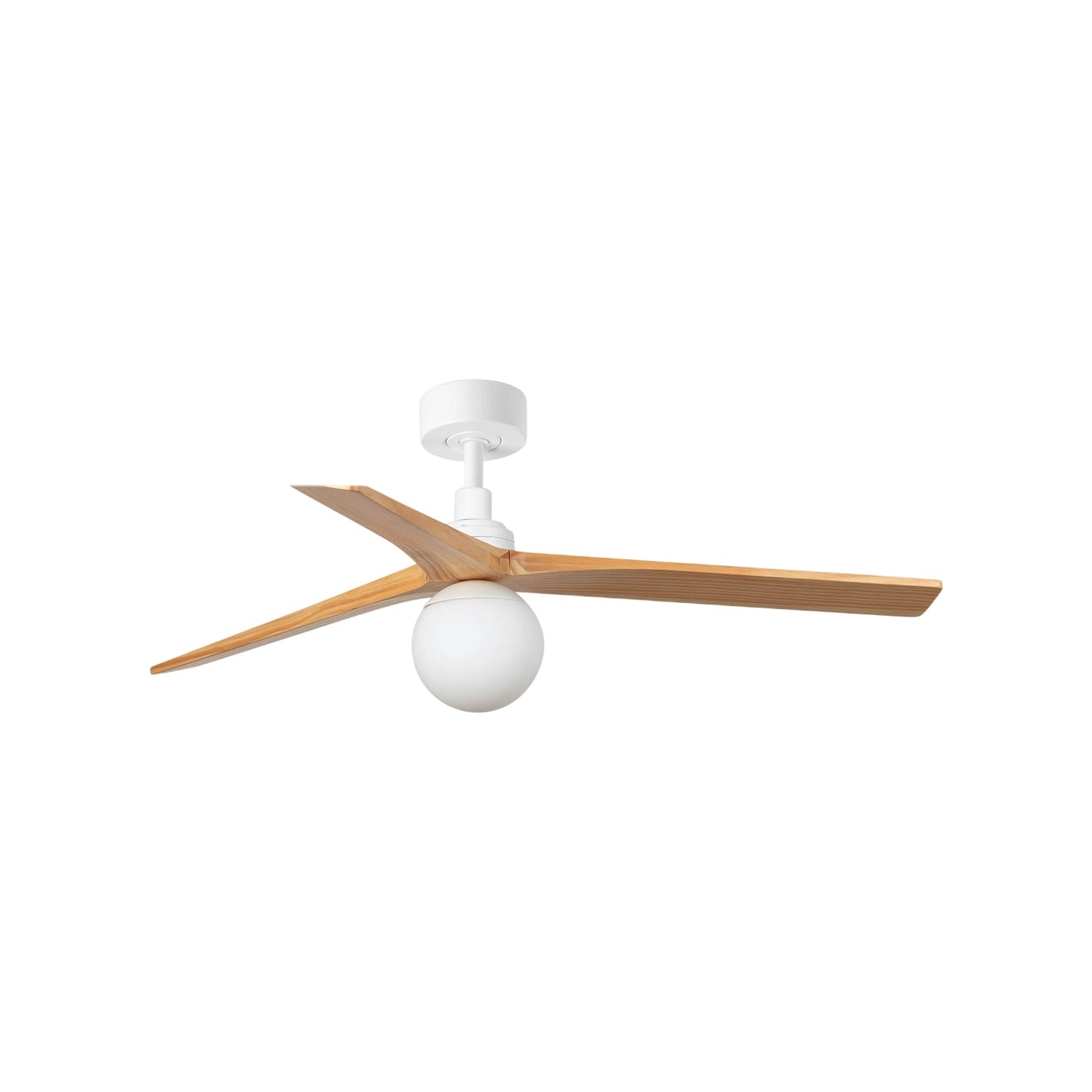 Klim Ceiling Fan in Matt White/Pine (Medium/With Light).