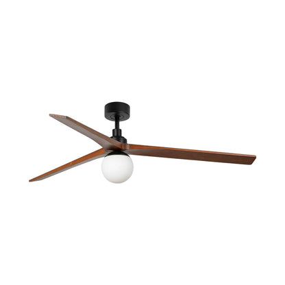 Klim Ceiling Fan in Matt Black/Dark Walnut (Large/With Light).