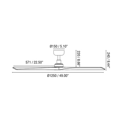 Klim Ceiling Fan - line drawing.