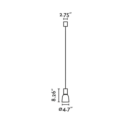 Kombo Pendant Light - line drawing.