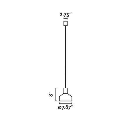 Kombo Pendant Light - line drawing.
