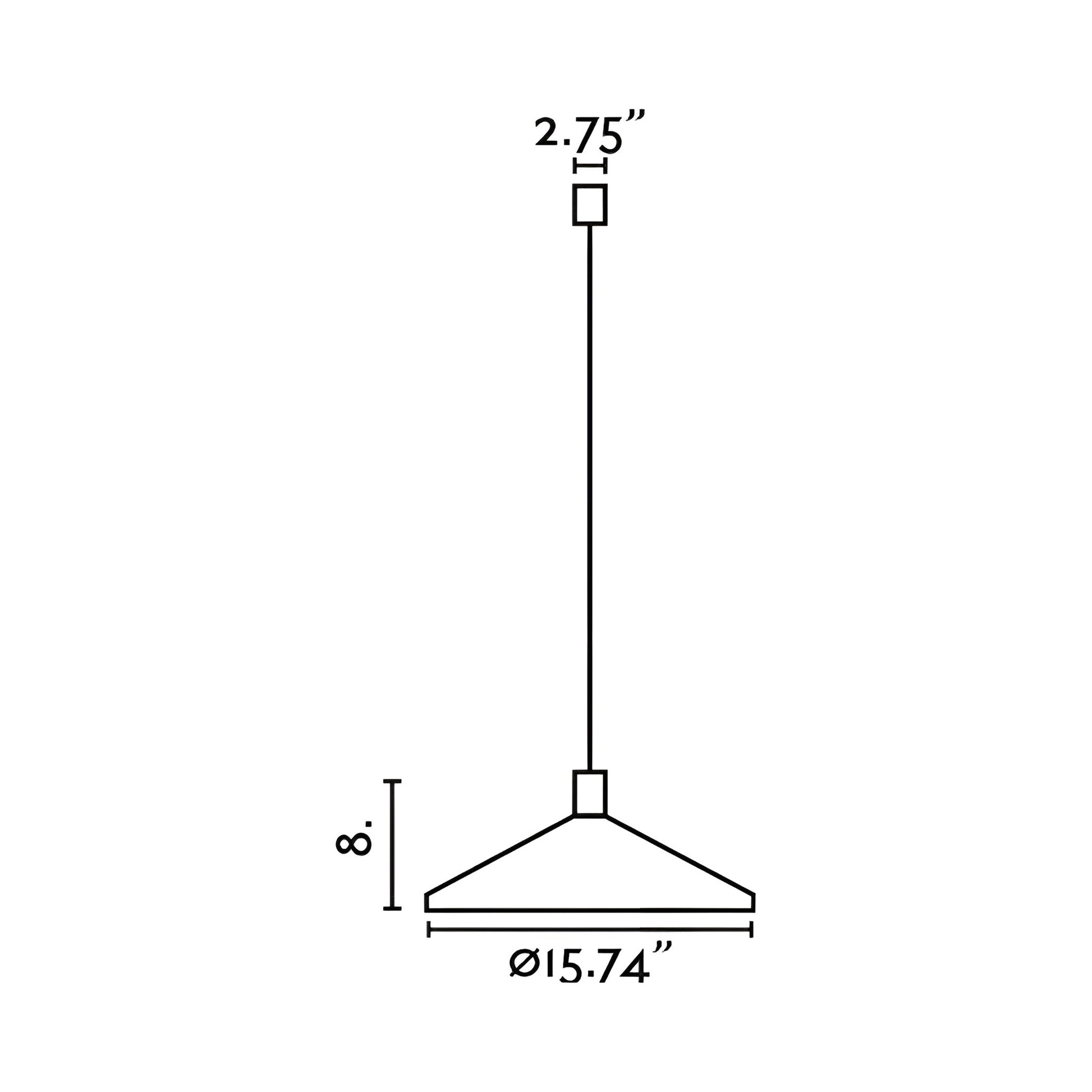 Kombo Pendant Light - line drawing.