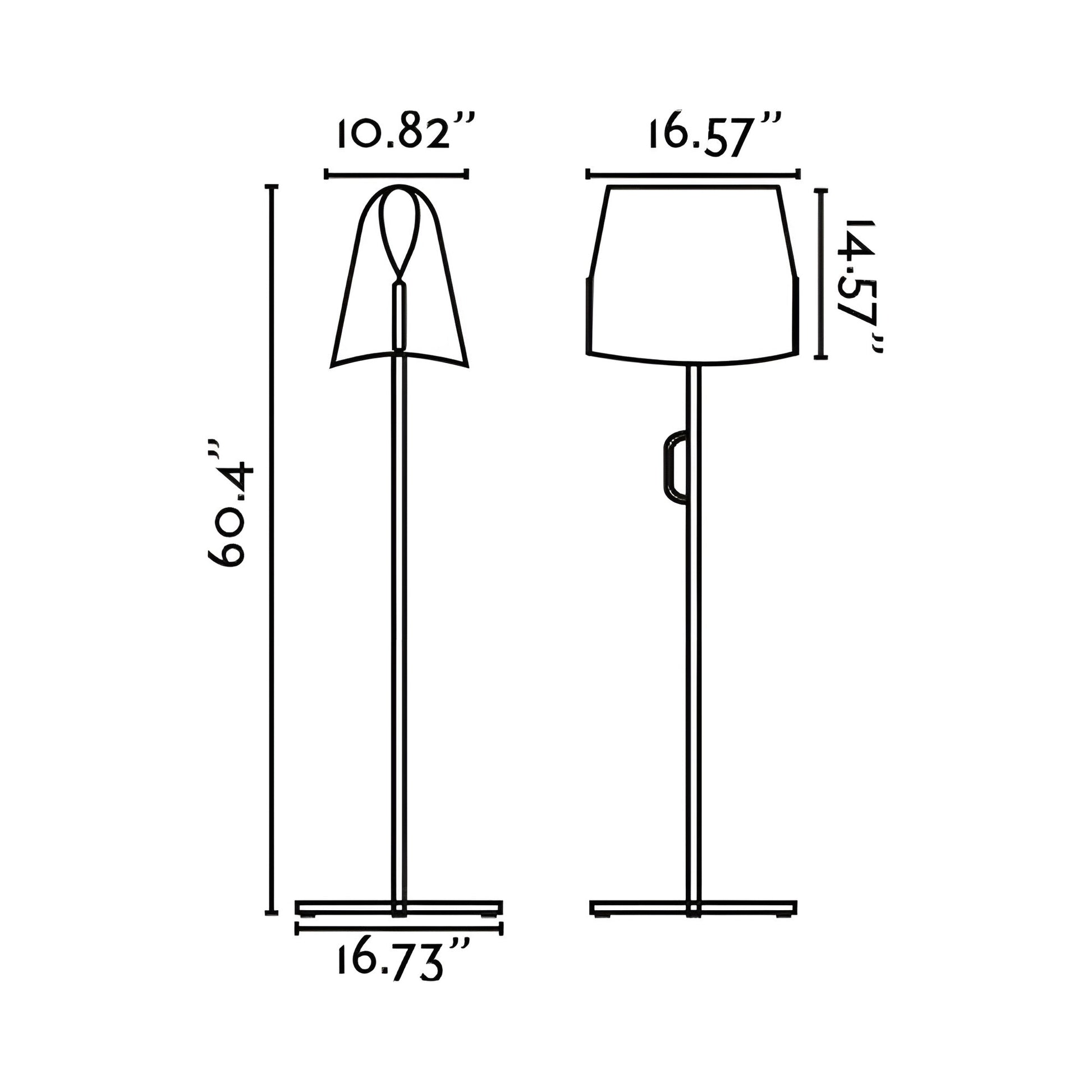 Luang Floor Lamp - line drawing.