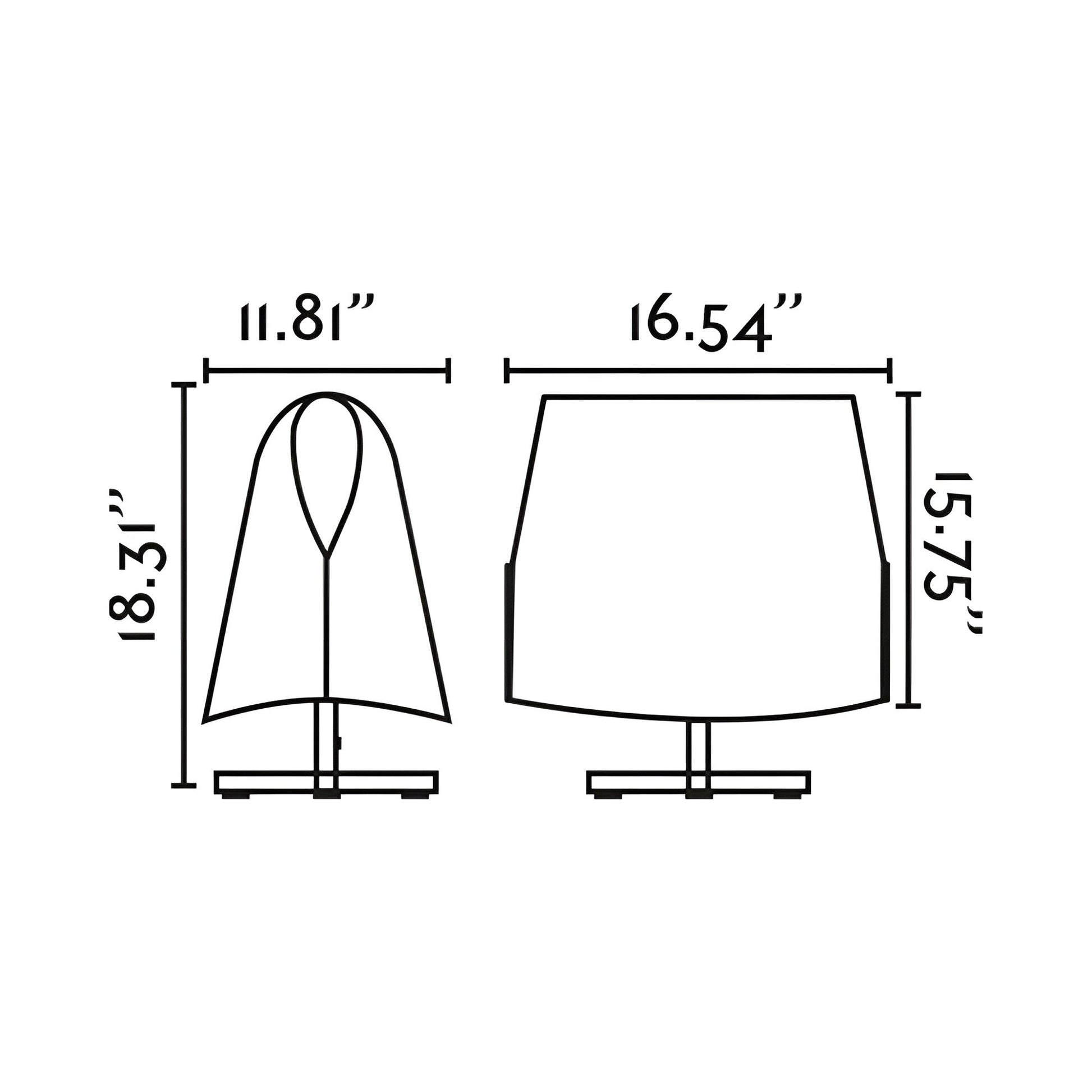 Luang Table Lamp - line drawing.