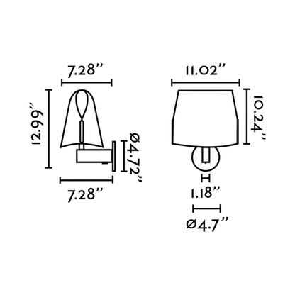 Luang Wall Light - line drawing.