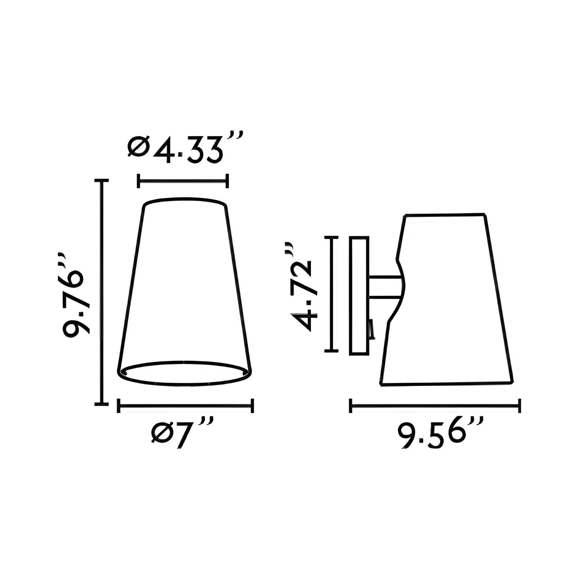 Lupe Wall Light - line drawing.