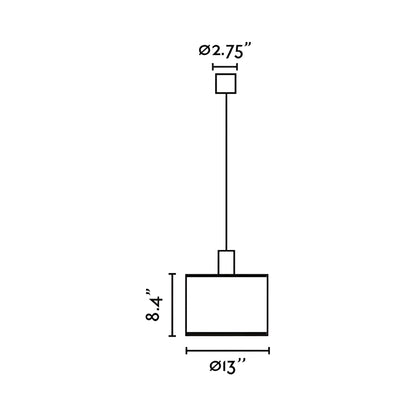 Mambo Pendant Light - line drawing.