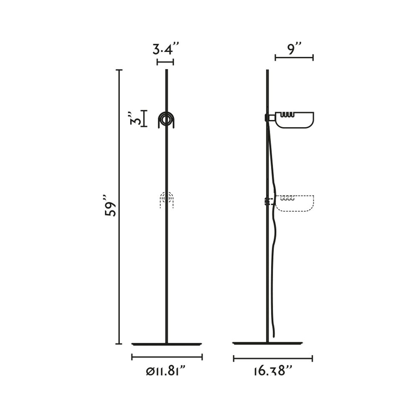 Martinica Floor Lamp - line drawing.