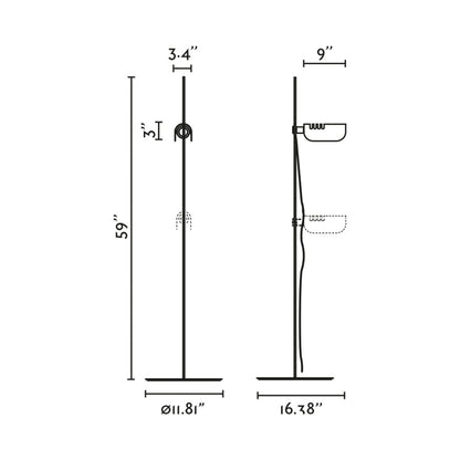 Martinica Floor Lamp - line drawing.