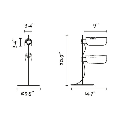 Martinica Table Lamp - line drawing.