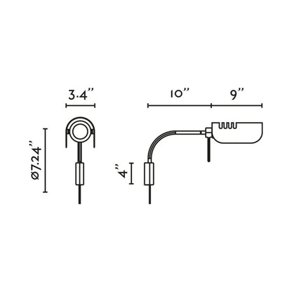 Martinica Wall Light - line drawing.