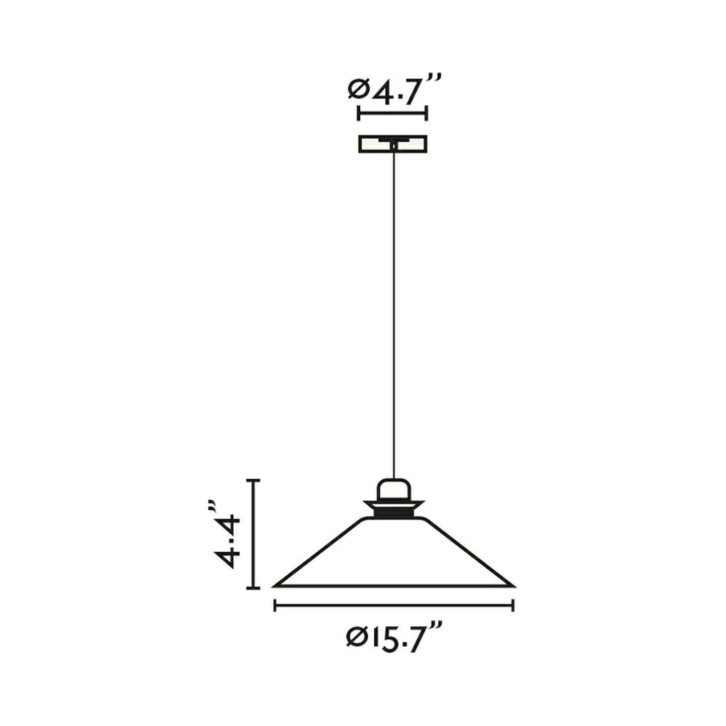 Naos Pendant Light - line drawing.